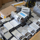 Boxes of machinery used in mining operations that were confiscated by police in Nazarabad, Iran.